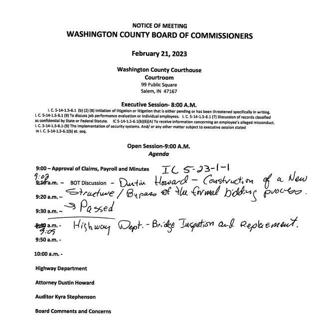 Washington County Commissioners February 21, 2023
