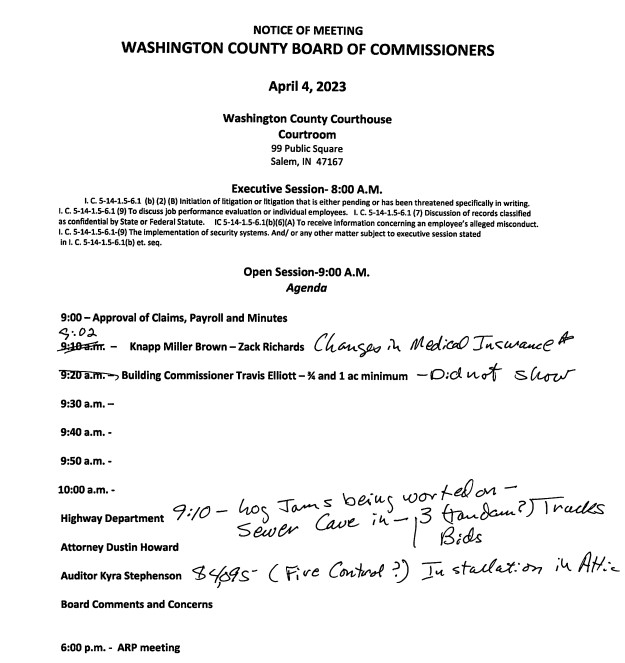 Washington County Commissioner Meeting 4 April 2023