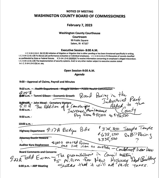 Washington County Commissioners February 7, 2023