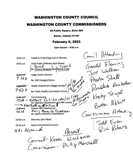 Joint Washington County Council Commissioner Meeting February 6, 2023