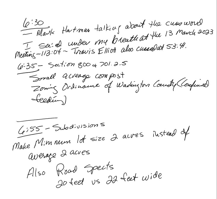 Washington County Zoning Meeting 3 April 2023